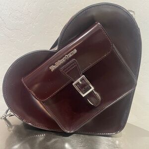 Dr. Martens Burgundy Vegan Heart Shaped Backpack/Crossbody